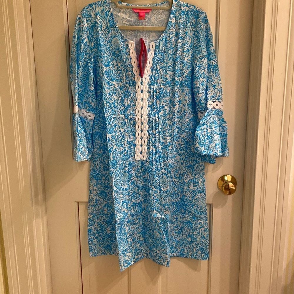 NWT Lilly Pulitzer Hollie Tunic Dress - Resort White Took Me By Sunrise size sma